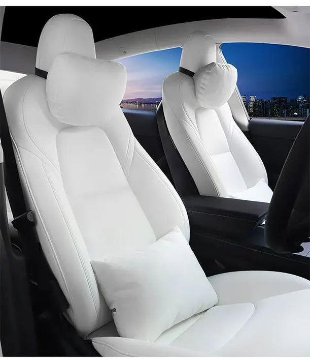 MiniRevs Flocking Neck & Lumbar Support Pillow Set for Tesla Model 3/Y