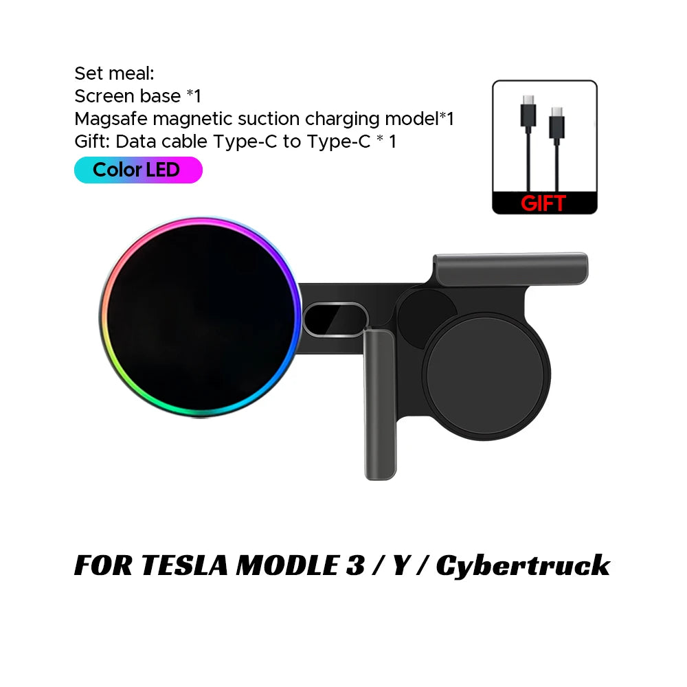 MiniRevs 25W Magnetic Wireless Charger Phone Mount for Tesla Model Y/3 Juniper 2026 | Qi2.2 MagSafe