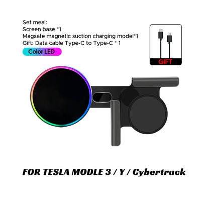 MiniRevs 25W Magnetic Wireless Charger Phone Mount for Tesla Model Y/3 Juniper 2026 | Qi2.2 MagSafe