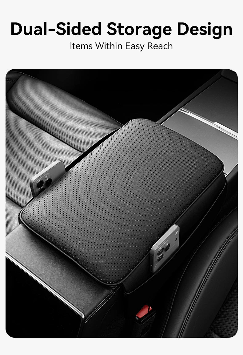 MiniRevs Leather Center Console Armrest Cover for Tesla Model 3/Y/YL Highland Juniper 2021-2026