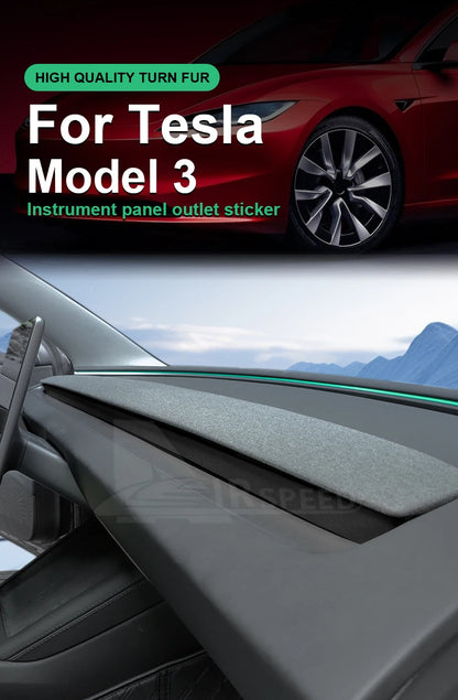 MiniRevs Italian Suede Dashboard Air Vent Trim for Tesla Model 3 Highland & Model Y Juniper
