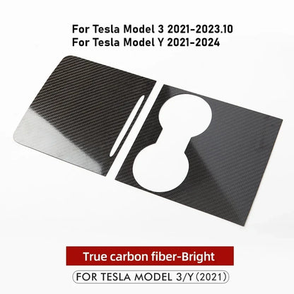 MiniRevs Real Carbon Fiber Center Console Trim Cover for Tesla Model 3/Y 2021-2023