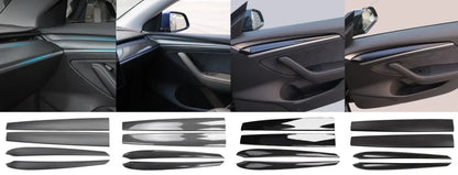 MiniRevs Carbon Fiber Dashboard & Door Trim Kit for Tesla Model 3/Y 2021-2023 | Glossy/Matte Black