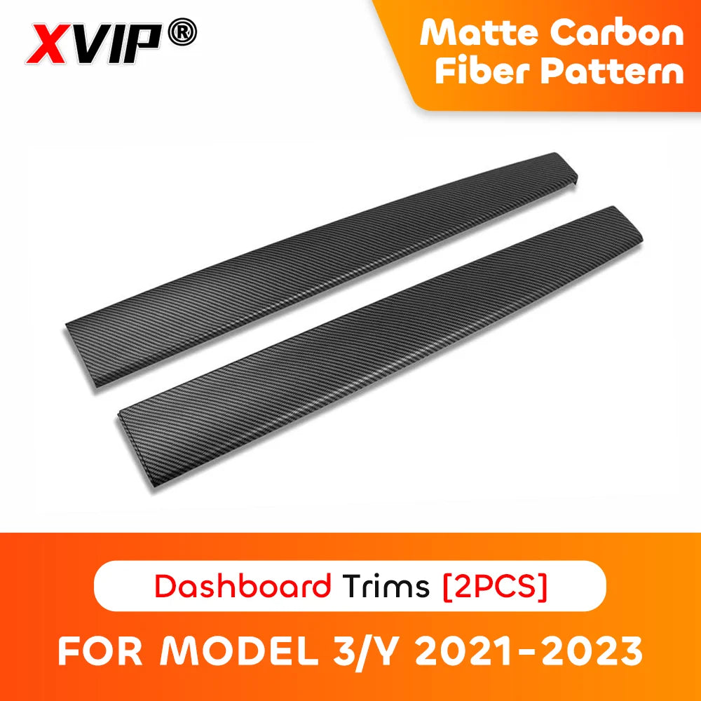 MiniRevs Carbon Fiber Dashboard & Door Trim Kit for Tesla Model 3/Y 2021-2023 | Glossy/Matte Black