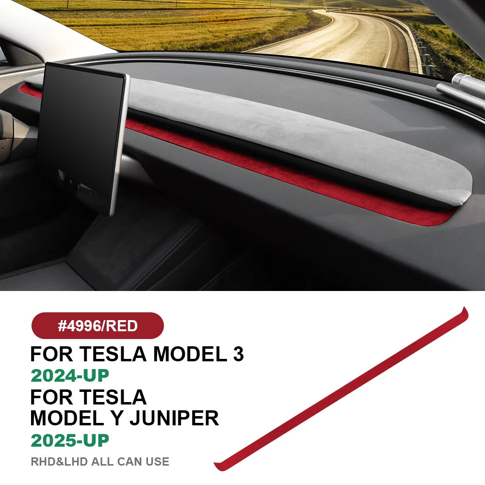 MiniRevs Italian Suede Dashboard Air Vent Trim for Tesla Model 3 Highland & Model Y Juniper