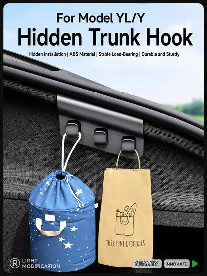 MiniRevs Rear Trunk Hook for Tesla Model YL/Y Juniper 2025+ | Bag & Umbrella Holder
