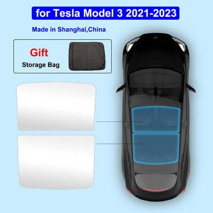 MiniRevs Nano Silver Glass Roof Sunshade for Tesla Model 3/X/Y/YL Highland Juniper 2020-2026