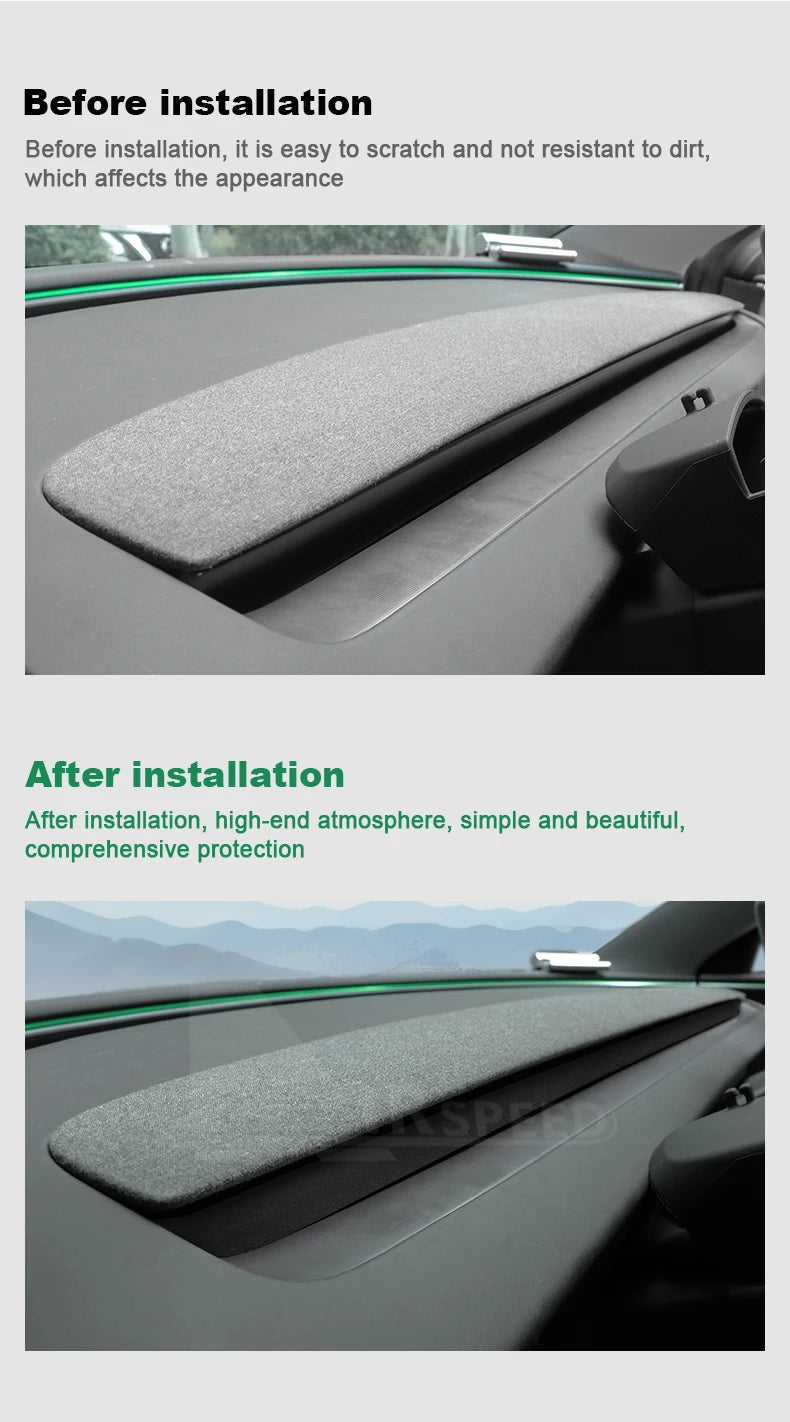 MiniRevs Italian Suede Dashboard Air Vent Trim for Tesla Model 3 Highland & Model Y Juniper