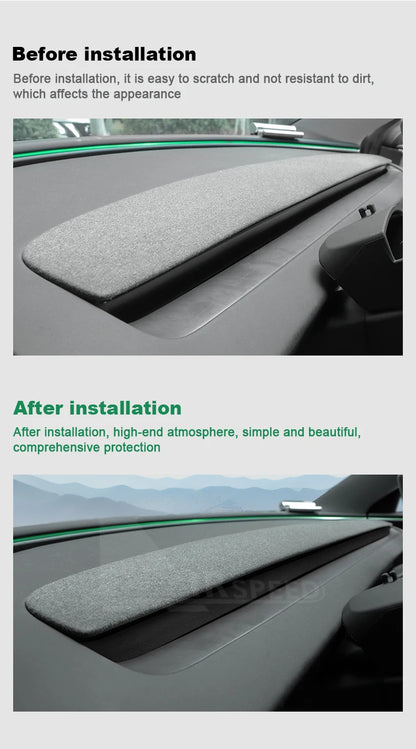 MiniRevs Italian Suede Dashboard Air Vent Trim for Tesla Model 3 Highland & Model Y Juniper