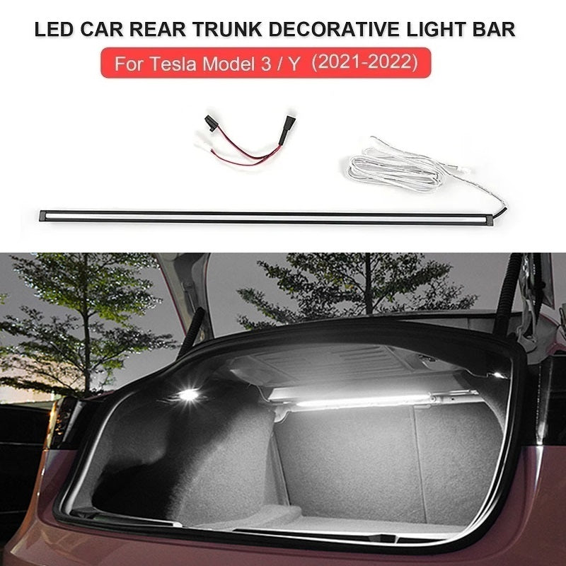 MiniRevs LED Trunk Light Bar for Tesla Model 3 | White/Blue Ambient Light